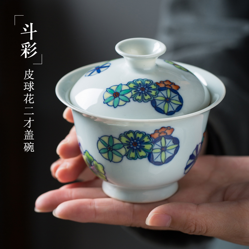 Jingdezhen blue and white color bucket only two tureen tea cups a single pure manual chenghua hand - made large hot tea bowl