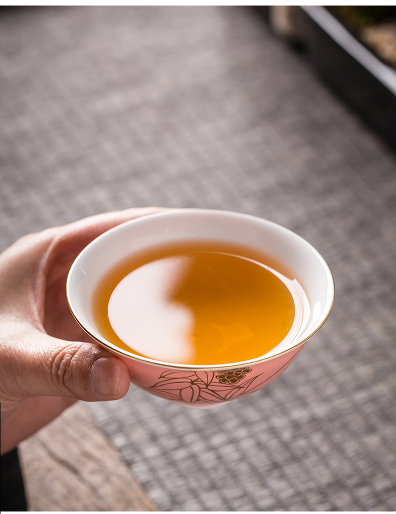 Single master cup sample tea cup jingdezhen ceramic cups kung fu tea set checking pure hand draw large Single CPU