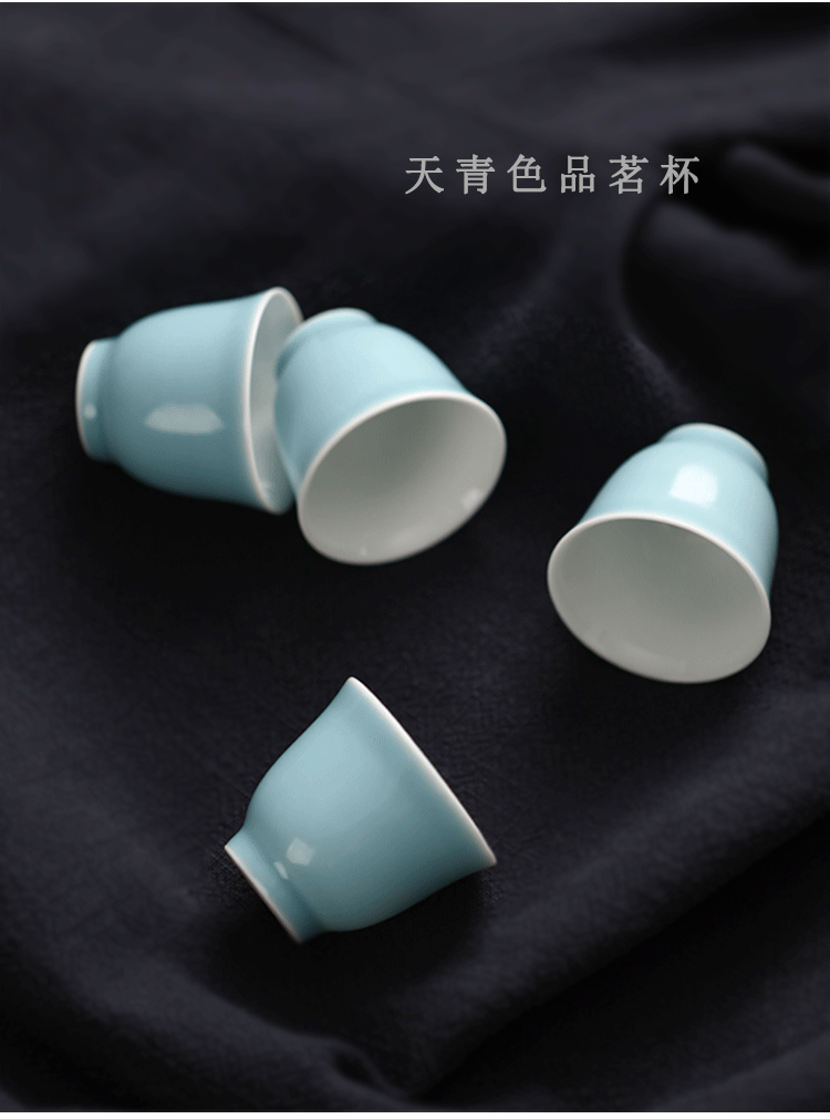 Bright to taste tea cup single jingdezhen ceramic female kung fu tea set manual Chinese style household small tea masters cup