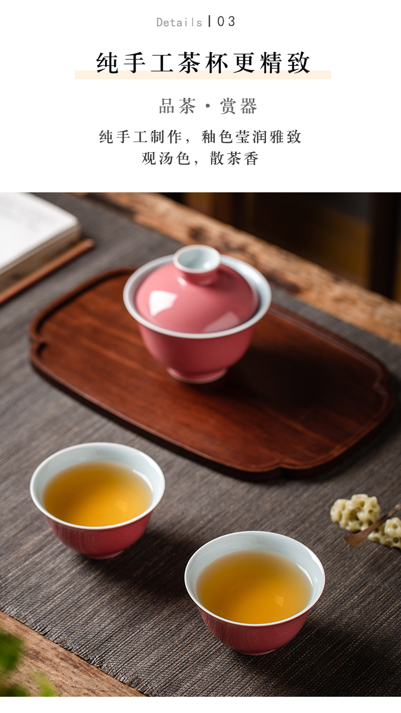 Pure manual single cups of jingdezhen ceramics for large household master cup tea sample tea cup, single CPU