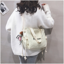 Bag New 2020 large capacity Womens bag canvas bag womens shoulder bag mens wild college students class shoulder bag