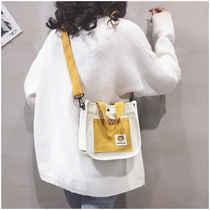 2020 new Japanese fashion student canvas bag female crossbody bag Korean simple all shoulder mobile phone bag