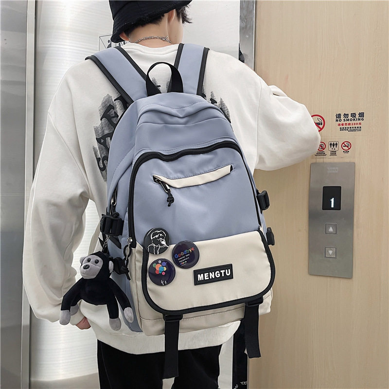 School Bag Men Han Edition High School Original Juku Ulzzang University Students Large Capacity Instide Double Shoulder Bag Junior High School Women's Bag