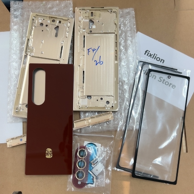 Suitable for Samsung Fold3/Fold4/Fold5/Fold6 Upgrade to W26 Gold Middle Frame Edge Case Parts Suitable for Samsung Fold3/Fold4/Fold5/Fold6 Upgrade to W26 Gold Middle Frame Edge Case Parts