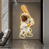 Kayatt Astronaut Decoration Painting Cartoon Creative Led Lamp Painting Luminous Genguan Background Wall Hanging Painting Room Wall Painting