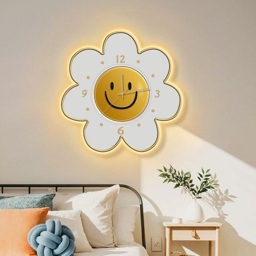 Светодиодная сеть красного света -эмитационного украшения часы висит часы гостиная дома мода современная минималистская смайлика творческие настенные настенные часы