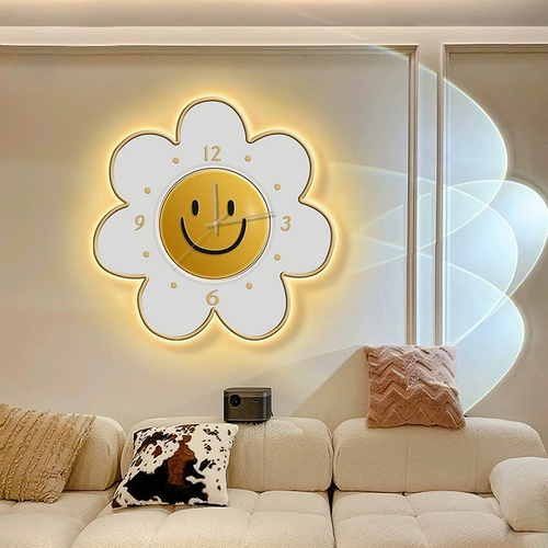 Светодиодная сеть красного света -эмитационного украшения часы висит часы гостиная дома мода современная минималистская смайлика творческие настенные настенные часы