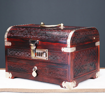 Red acid branch mahogany jewelry box solid wood jewelry box high-end jewelry box storage box Chinese retro with password lock