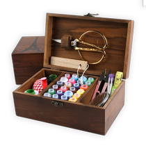 Retro Log Home Big Number Needle Wire Box Needle Wire Bag Multifunction Sewing Tool Suit Student Needle Thread Sewing Thread