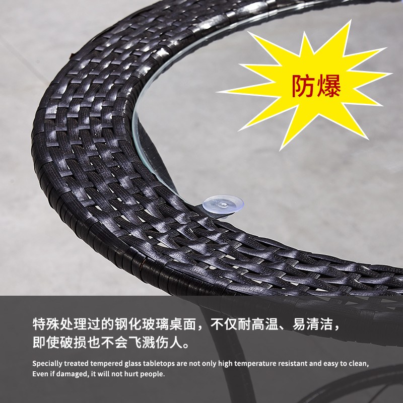 Hotel vine chair Woven Eurostyle Terrace Small Family small tea table Round with chair rattan chic casual table sofa