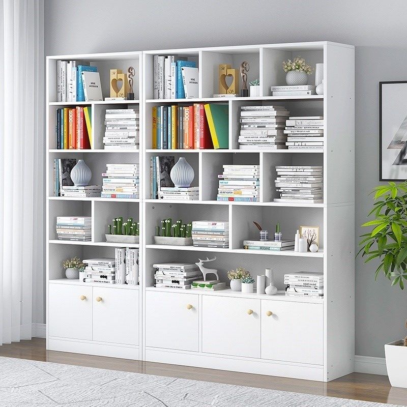 Bookshelf floor-to-ceiling living room cabinet shelf bedroom simple storage rack simple home student small bookcase lattice cabinet