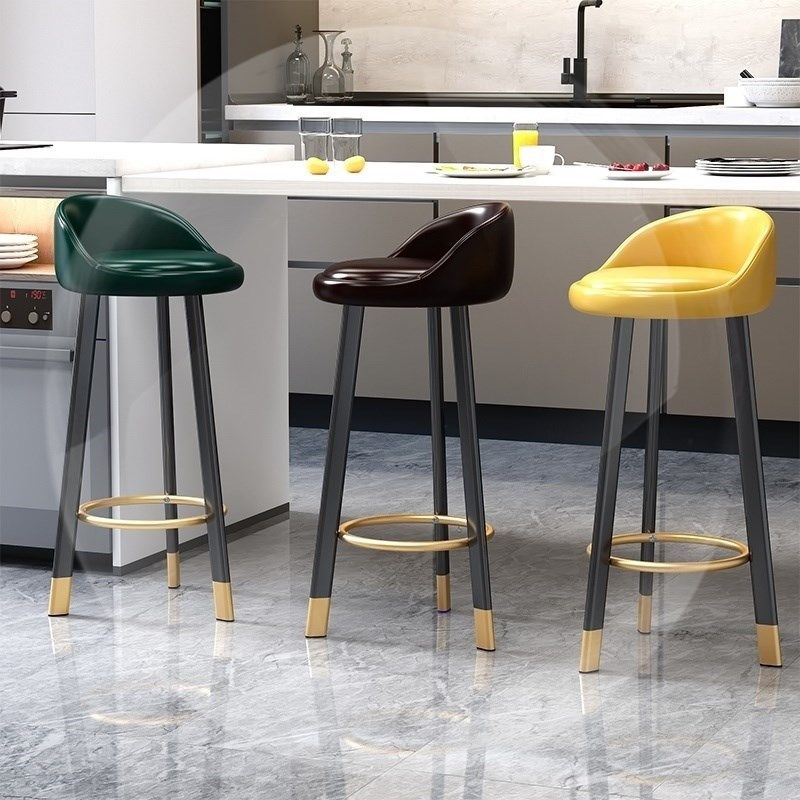 Kitchen stool Nordic bar table chair home high stool backrest front desk chair modern minimalist light luxury bar chair bar stool