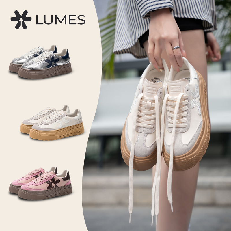 Lumes/路觅斯 Super Popular Thick-Soled German Training Shoes for Women 2026 Spring/Summer New Style Height-Increasing Fashion Casual Shoes for Petite Women
