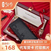 CoilenKlaon mens wallet genuine leather Long style Tide Pure Bull Leather Upscale Gifts Business Casual Money Clip Men