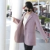 Áo khoác blazer nữ ngắn tay ngắn hai mặt cashmere 2019 phong cách mới thời trang nước ngoài len trẻ trung - Áo len lót đôi