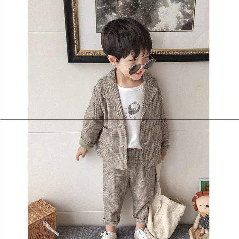 Chàng trai Xuân Thu Set New Boy Suit Coat 2019 Fall Childrens Giải trí hai mảnh bộ không khí.