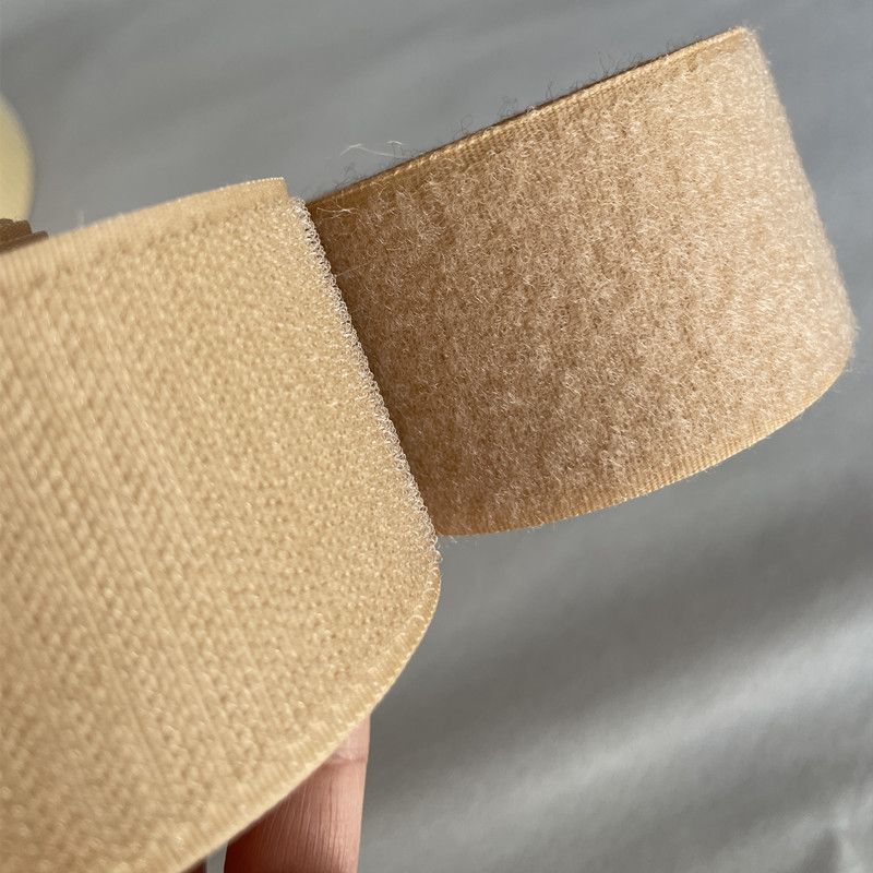 Velcro Tape for Backpacks, Khaki Color, Adhesive-Free Hook and Loop Fasteners, Nylon Fasteners, Strong Hook and Loop Fasteners