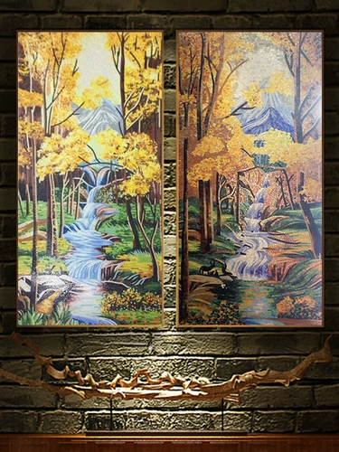 Мозаичный режущий ландшафтный ландшафтный пейзаж головоломка