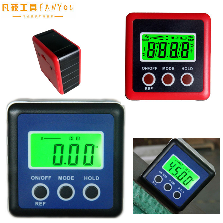Electronic digital display inclinometer angle scale digital level gauge protractor gradiometer horizontal ruler with magnetic backlight