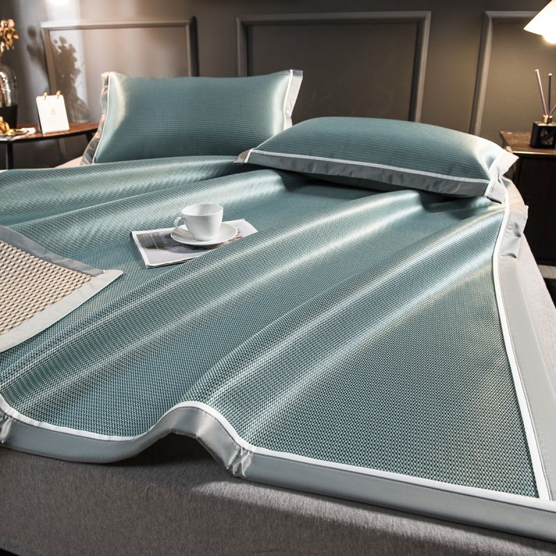 High-end ice wire cool three-piece summer sleeping machine washing household pure color air conditioning soft seat bed