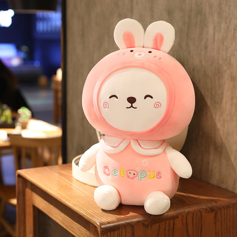 Small Rabbit Plush Doll Cute Paparazzi Doll Girl Sleeping With Pillow Birthday Gift Child Cloth Doll Girl