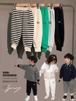 Beans A Few Moms Children Sports Pants Foreign Air Letters Embroidery Spring Dress 2022 New Baby Casual Wear Wave Outside