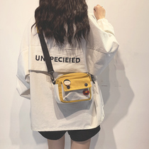 ins superfire on new canvas casual diagonal satchel women 2022 new Korean version 100 lap net red teenage girl single shoulder bag