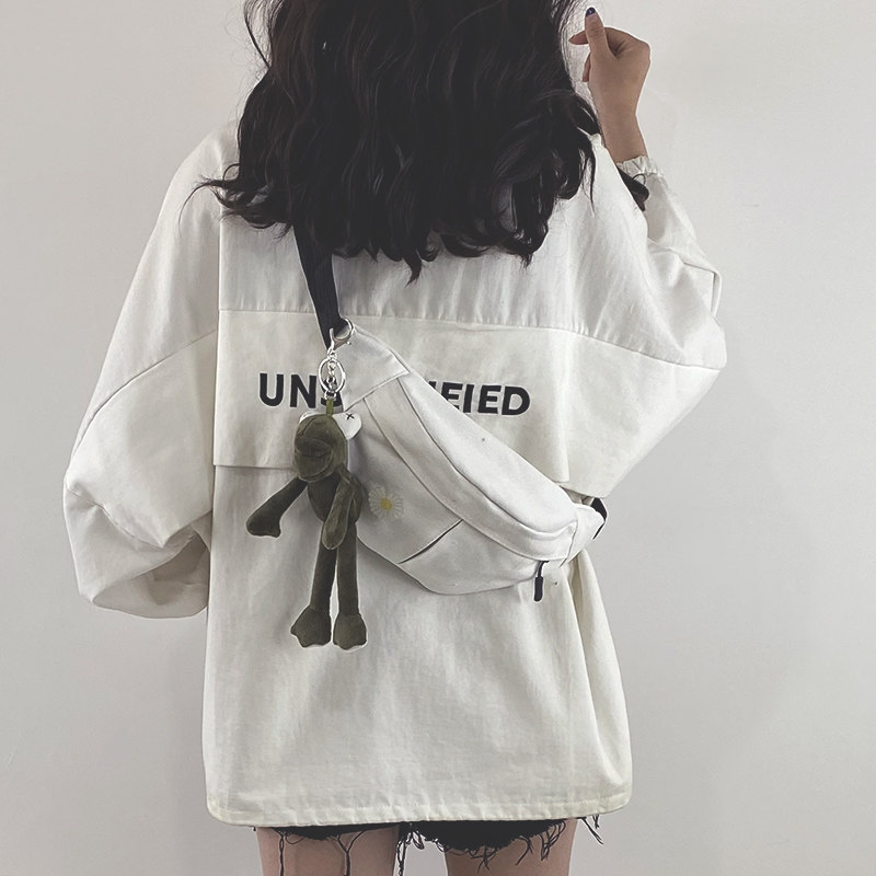 Small bag new 2022 net red Korean version student waist bag tide canvas bag female messenger bag all-match ins chest bag female