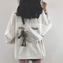 Small bag new 2022 net red Korean version student Purse Wave Sails Cloth Bag Women Skew Satchel 100 Hitched Chest Bag