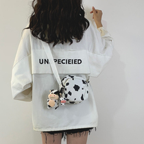 Online Red Pop Packet Girls 2022 New Tide Day Ensemble Original Sails Cloth Bag Women Skew 100 Lapped Cows Single Shoulder Bag