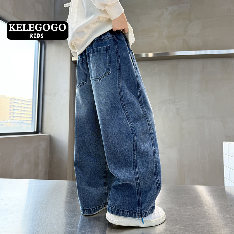 男の子春ストレートジーンズ 2025年新作 子供用 ハンサム 春秋パンツ 男の子 ゆったり おしゃれ ズボン