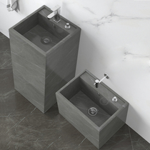 Rock plate basin One-piece floor-to-ceiling Outdoor courtyard Balcony Garden Stone column washbasin pool Outdoor washbasin