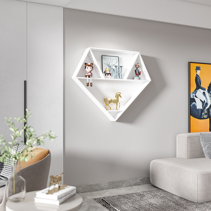 Living room wall decorative shelf bookshelf wall hanger solid wood wall laminate wall hanging partition shelf