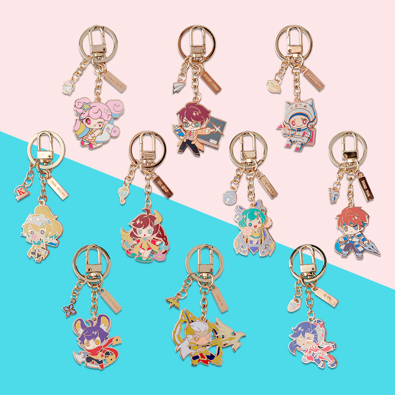King Glory Diao Chan Wang Zhaojun Xiao Qiao Da Qiao Zhuang Zhou Yao Luban Zhuge Liang Zhao Yun Q Meng Metal keychain