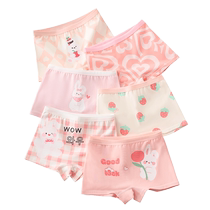 Childrens underwear girls pure cotton baby boxer briefs medium and large childrens 100% cotton girls buttocks-free