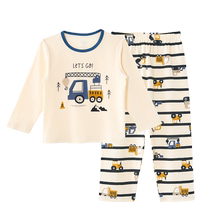 Childrens pajamas boys pure cotton thin autumn clothes and autumn pants 2024 new spring and autumn underwear sets big childrens home clothes