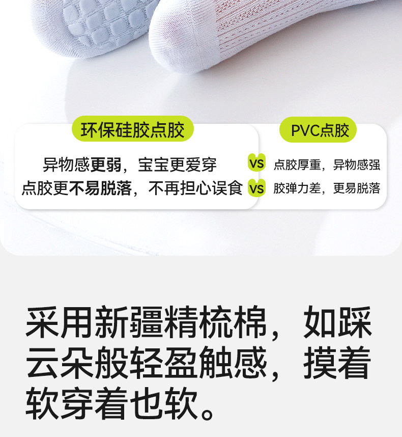 宝宝地板袜夏薄款防滑隔凉婴幼儿学步袜室内夏季棉儿童网眼袜子薄 — 7