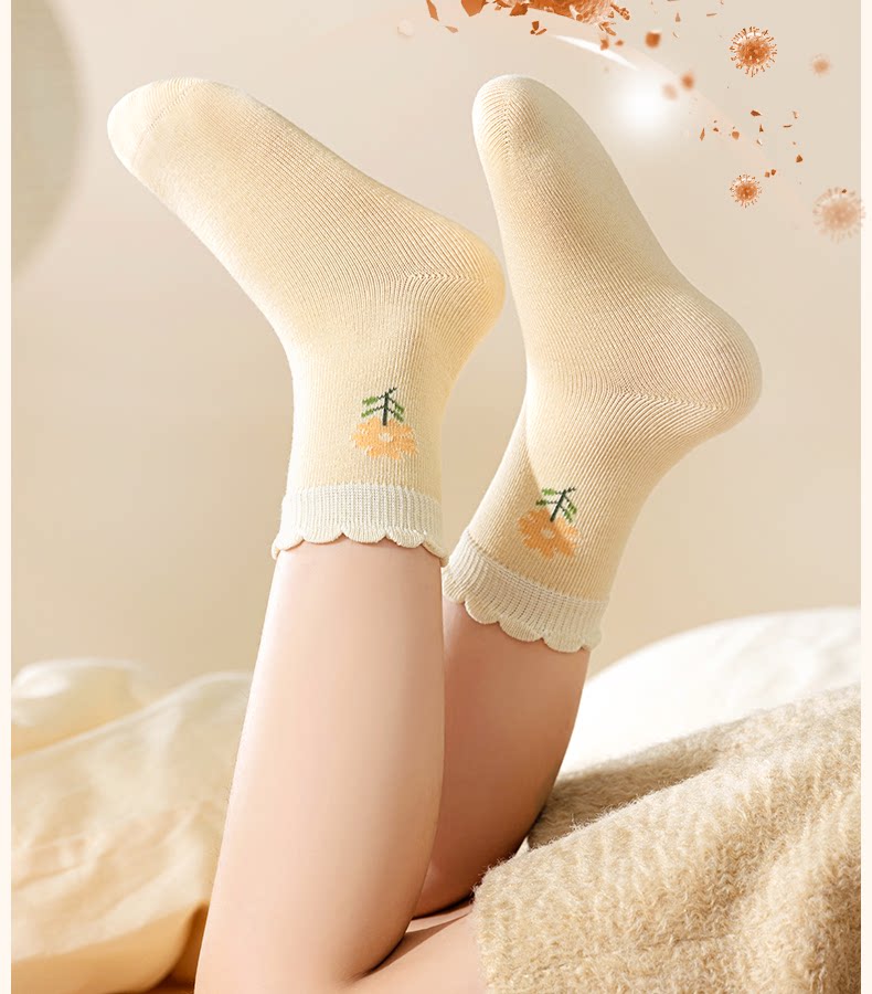 儿童袜子秋薄款纯棉童袜女孩宝宝女宝女童秋冬棉袜春秋中筒袜秋季 — 10