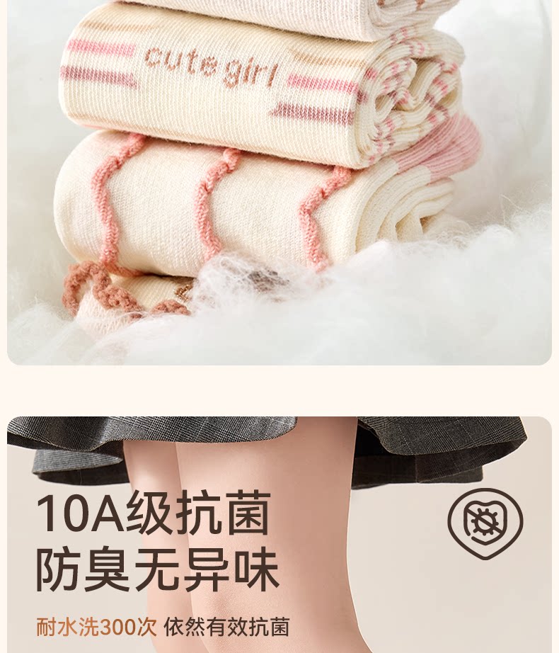女童袜子秋薄款儿童纯棉棉袜透气女宝女孩童袜春秋款高筒宝宝秋袜 — 7