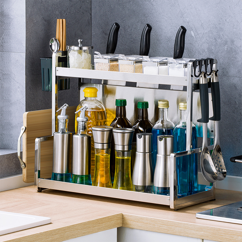 Kitchen Seasoning rack chopsticks knife holder table top multifunctional seasoning cookware Supplies containing shelf multilayer stainless steel 