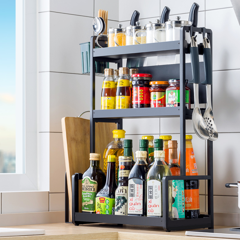 Kitchen Shelve Seasoning Chopsticks Tool Holder Table Surface Multifunction Seasoned Kitchenware Supplies Multilayer Stainless Steel