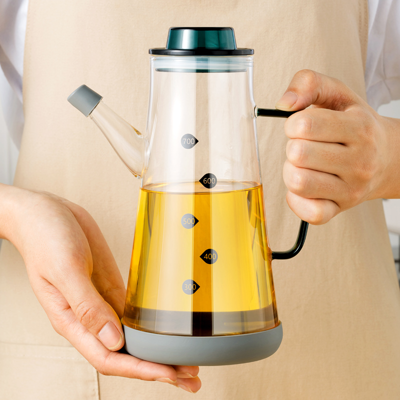 Glass oil kettle does not hang oil furnace kitchen oil bottle large capacity soy vinegar bottle vinegar bottle