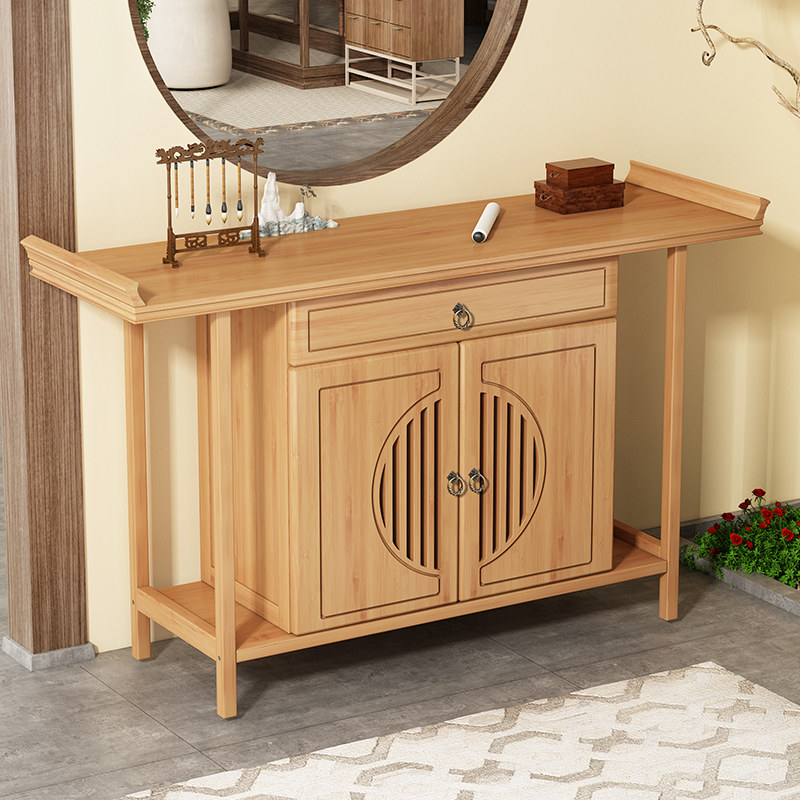 New Chinese-Style Entrance Table, Zen-Style Foyer Narrow Table, Modern Minimalist Living Room Side Table, End View Table, Foyer Cabinet