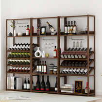 Wine rack storage rack Household wine cabinet Wine rack Floor-to-ceiling wine cabinet Wine storage display rack Wine glass rack