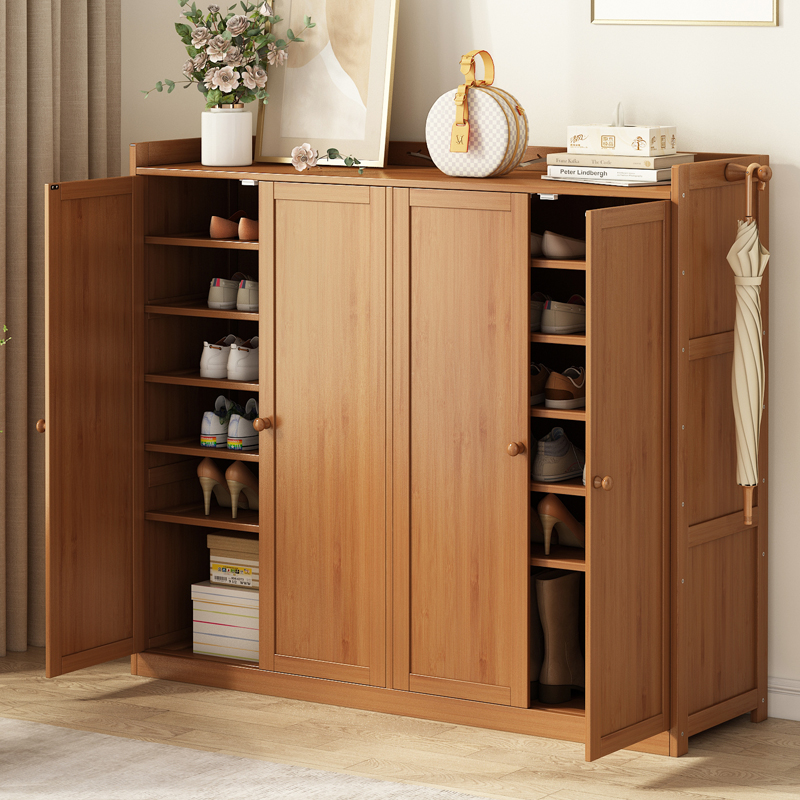 Shoe cabinet Household door storage dustproof large capacity simple shoe shelf Multi-layer economic solid wood dormitory shelf