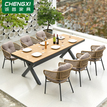 Tableau extérieur et chaises Patio Loisirs de plein air Terrasse en plein air Terrasse Jardin Jardin Balcony Pendulum externe Minimaliste Casual Rattan Président Combo