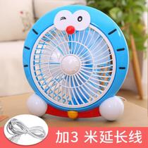 Electric fan fan adjustment Small childrens fan Student desktop fan Mute living room timing lightweight desktop Doraemon