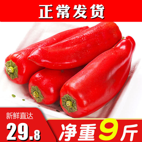 馨仙 新鲜大红辣椒 净重9斤 天猫优惠券折后￥24.8包邮（￥29.8-5）
