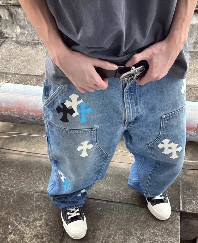 Super Washable! Ch Style Cross Pattern B73 Denim King, Same Model as Prince's Limited Edition Work Pants