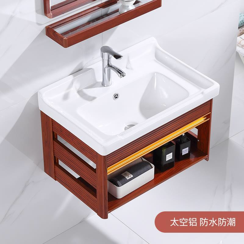 Wall-hanging basin cabinet combination small-sized dressing room washbasin mini bracket ceramic basin simple hanging basin